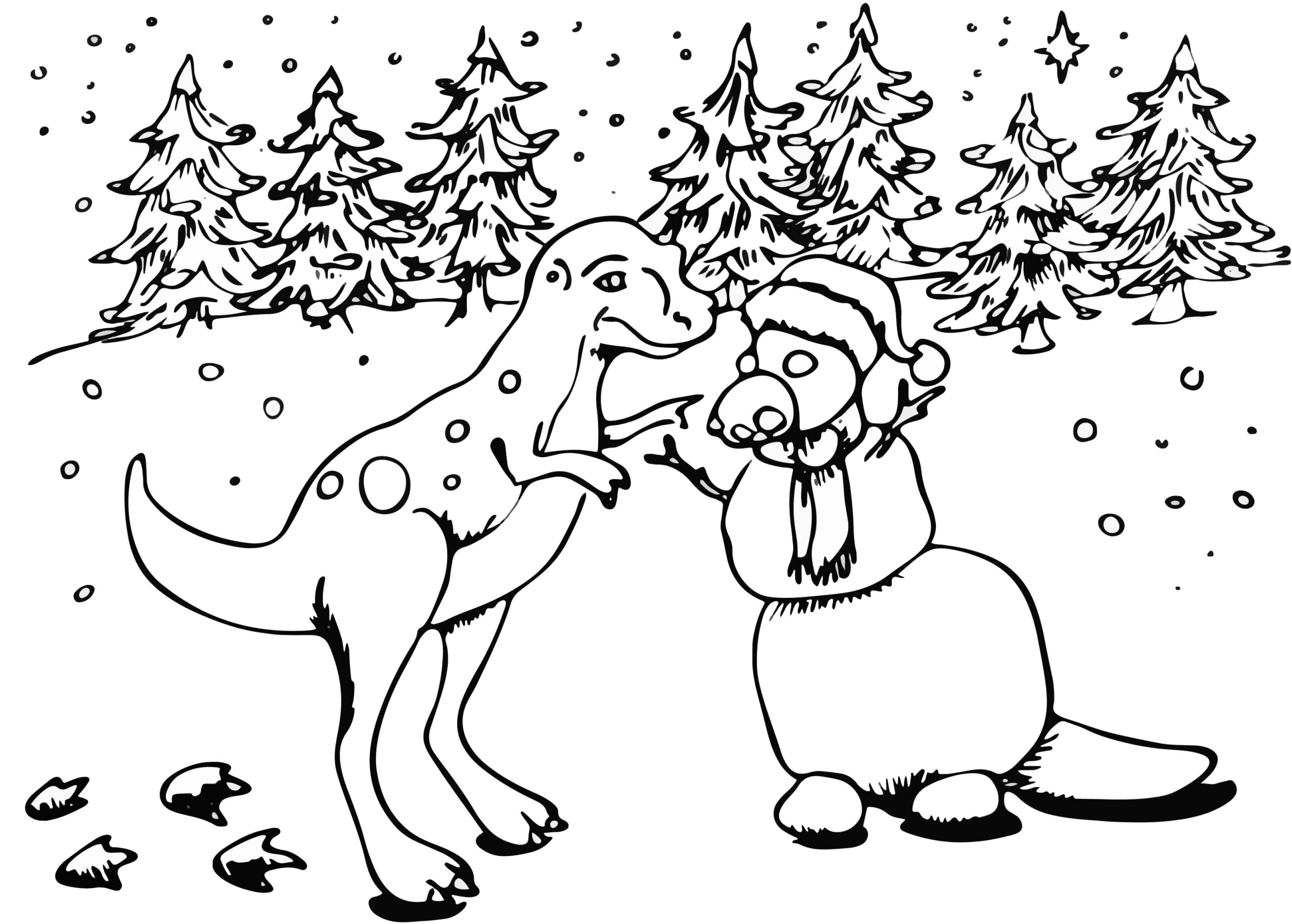 Coloring Dinosaur for Christmas Coloring Page