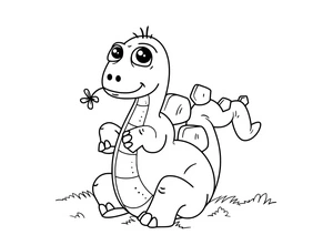 Cute Little Dinosaur Coloring Page