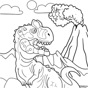 Dino Portrait Coloring Page