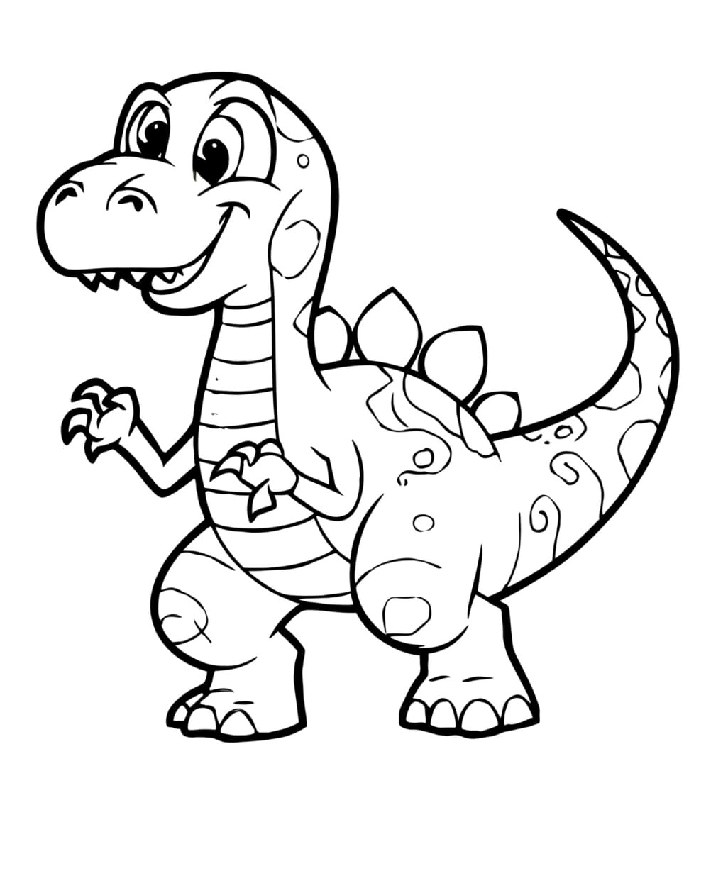 Playful Dino Coloring Page