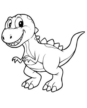 Smiling Dinosaur Coloring Page