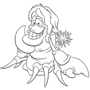 Christmas with Sebastian Disney Coloring Page