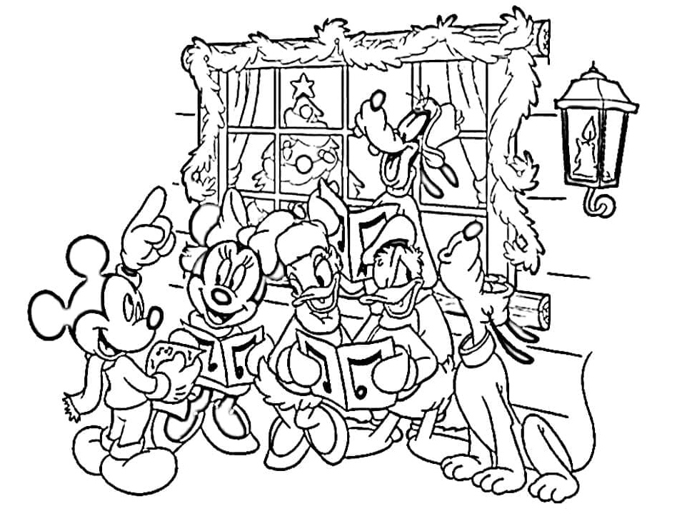 Disney Christmas Free Coloring Page