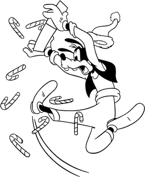 Goofy's Festive Christmas Fun Coloring Page
