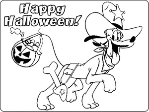 Disney Halloween Coloring Page featuring Pluto Coloring Page