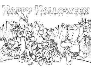 Disney's Halloween with Winnie the Pooh Coloring Page
