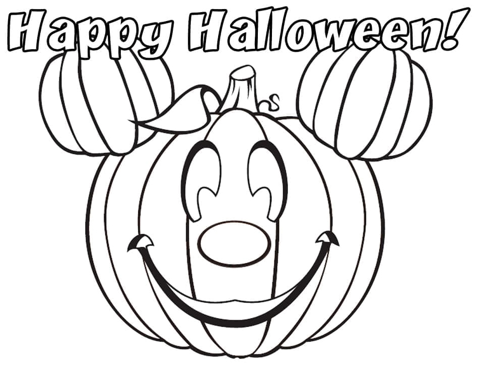 Halloween Disney Pumpkin Coloring Page