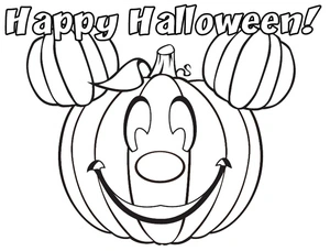Halloween Disney Pumpkin Coloring Page