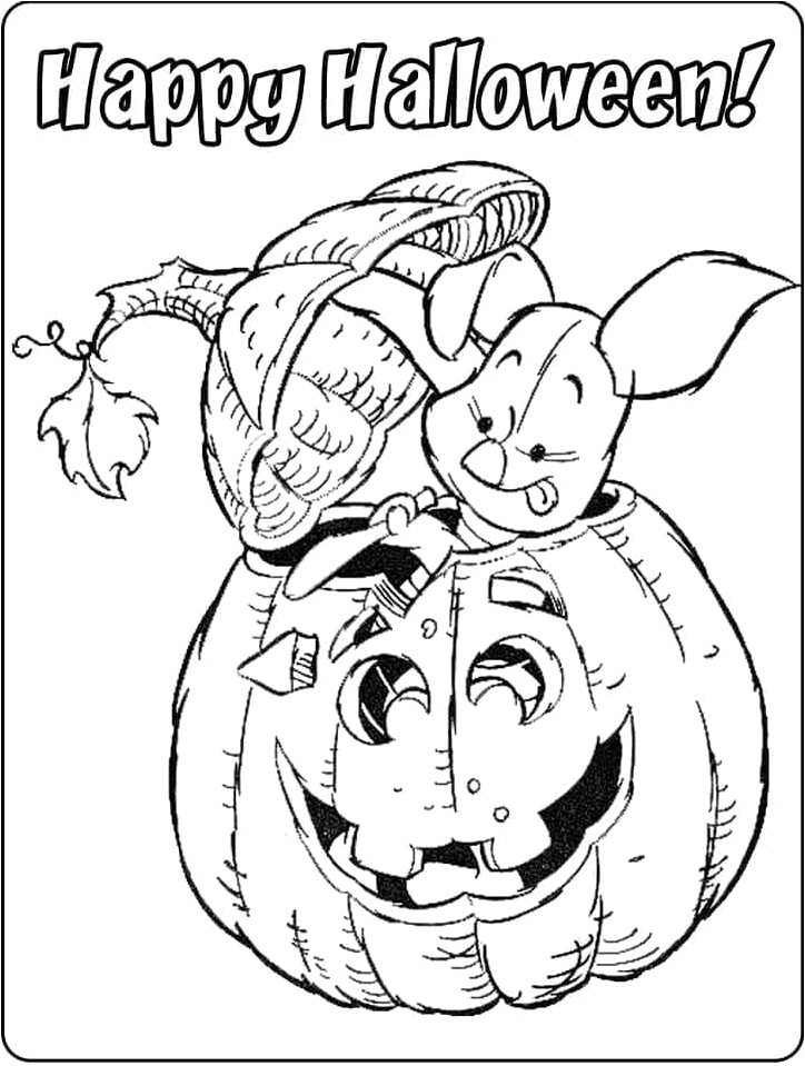 Halloween Happiness with Disney Coloring Page