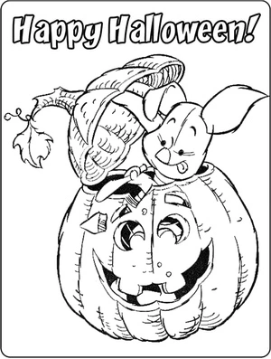 Halloween Happiness with Disney Coloring Page