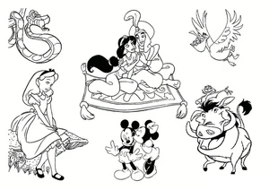 Characters from Disney Coloring Page