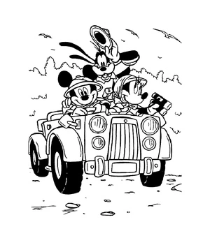 Mickey Mouse and his Disney friends Coloring Page