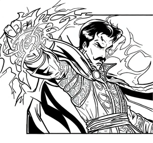 Doctor Strange using his magical powers Coloring Page