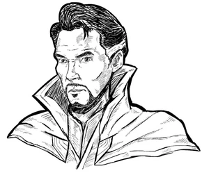 Illustration of Doctor Strange Coloring Page