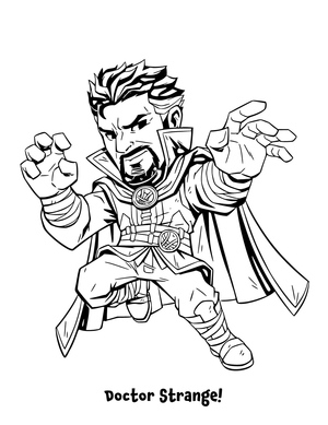 Printable Doctor Strange Coloring Page for Kids