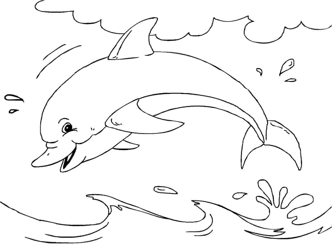 A Cheerful Dolphin Coloring Page