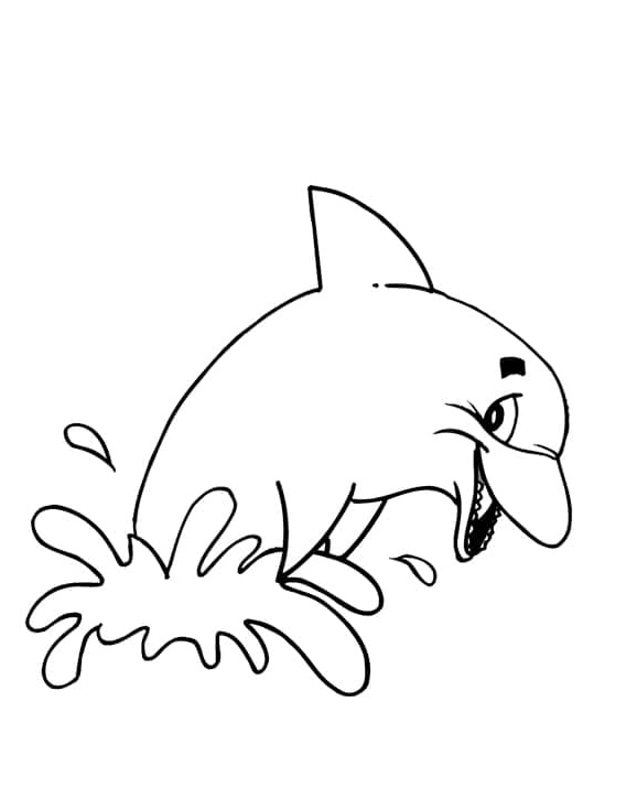 Dolphin Cartoon Coloring Page