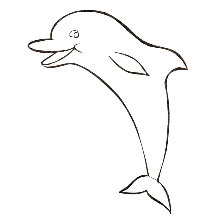 Quirky Dolphin Coloring Page