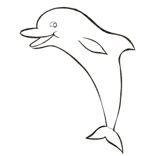 Quirky Dolphin Coloring Page