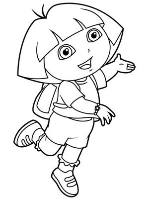 Adorable Dora Coloring Page