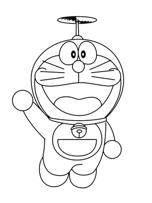 Doraemon Flying with Bamboo Copter