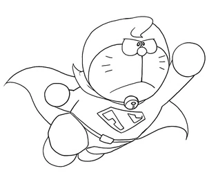 Doraemon the Superhero Coloring Page