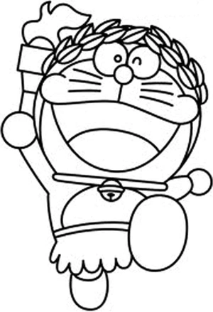 "Free Doraemon" Coloring Page