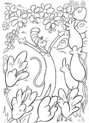 A Cat Wearing a Hat Relaxing in a Meadow of Blooms
