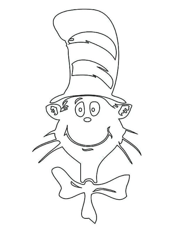 Adorable Kitty Wearing a Cap and Bow Coloring Page