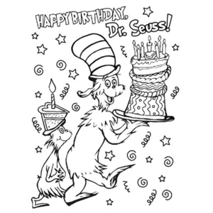 Giant Cake for Dr. Seuss Coloring Page