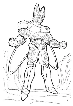Cell from Dragon Ball Z Coloring Page