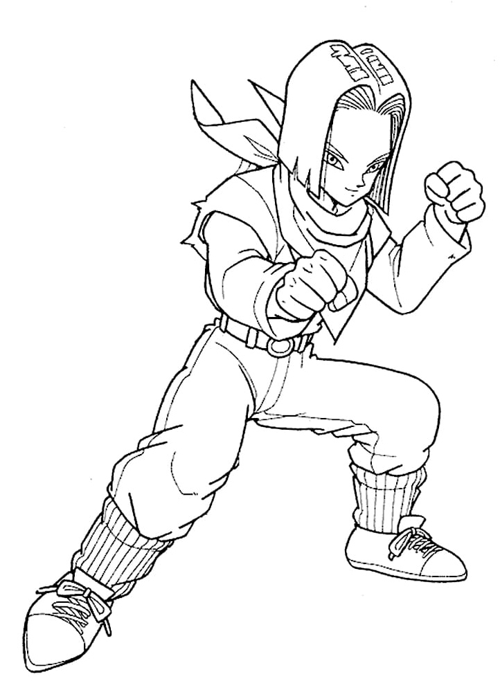 Dragon Ball Z's Android 17 Coloring Page