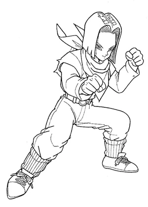 Dragon Ball Z's Android 17 Coloring Page