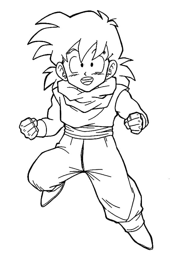 Goten from Dragon Ball Z Coloring Page