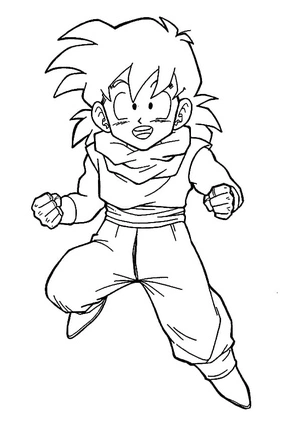 Goten from Dragon Ball Z Coloring Page