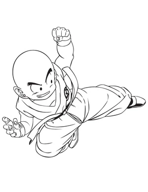 Krillin from Dragon Ball Z Coloring Page