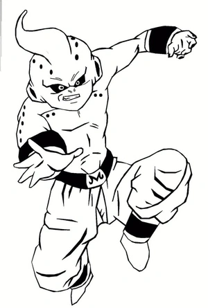 Majin Buu from Dragon Ball Z Coloring Page