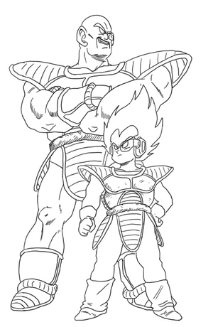 Nappa and Vegeta from Dragon Ball Z Coloring Page