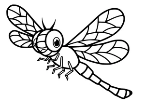 Adorable Cartoon Dragonfly Coloring Page