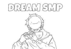 Dream on the Dream SMP. Coloring Page