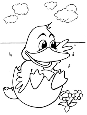 A duckling emerges from its shell
