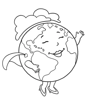 Lovely Earth for Earth Day Coloring Page