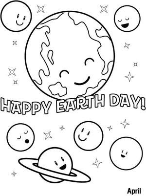 Printable Earth Day Celebration Coloring Page Coloring Page