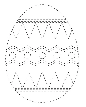 Easter Egg Tracing Activity Page Coloring Page