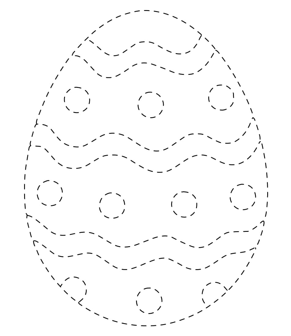 Easter Egg Tracing Coloring Page Coloring Page