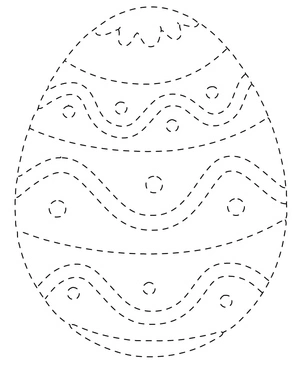 Easter Egg Tracing Printable Coloring Page