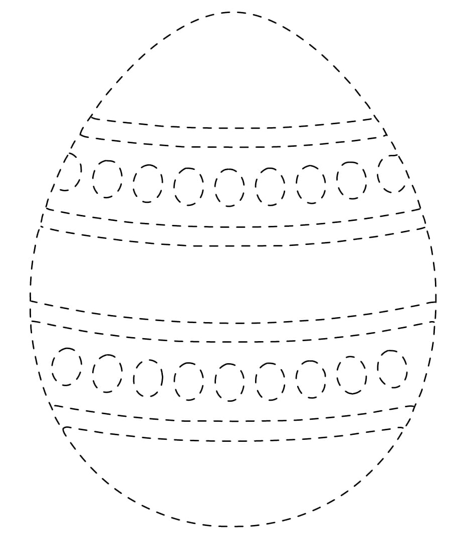 Easter Egg Tracing Worksheet. Coloring Page