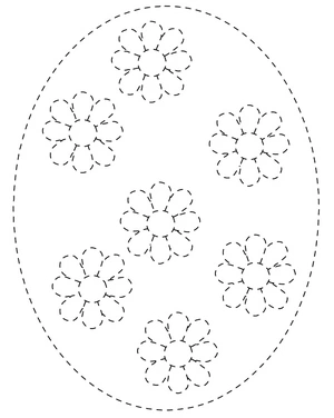 Printable Easter Egg Tracing Activity for Children Coloring Page