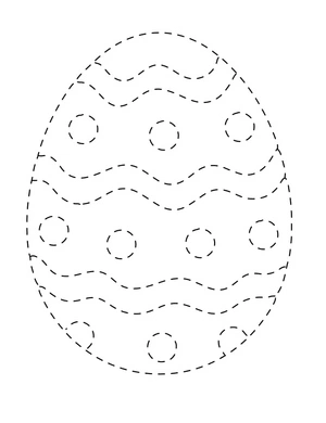 Printable for Tracing Easter Eggs Coloring Page