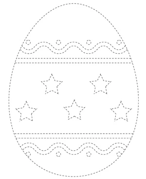 Simple Easter Egg Tracing Coloring Page